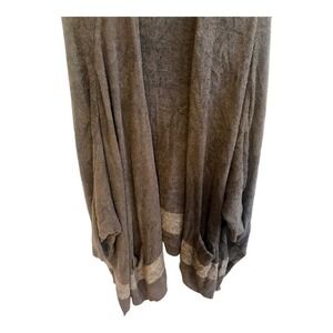 Barefoot Dreams CozyChic Lite One Size Cardigan Shawl Wrap Taupe Grey Pockets